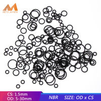 [คลังสินค้าพร้อม] 100Pcs เส้นผ่าศูนย์กลางด้านนอก OD 5Mm-30Mm CS 1.5Mm ความหนาสีดำไนไตรล์ยางซีล O แหวนสีดำซีล O-แหวนปะเก็น Oring O แหวน