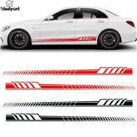 Studyset IN stock 2pcs/Set Car Auto Body Stickers Long Stripe Side Skirt Decoration Vinyl Decals