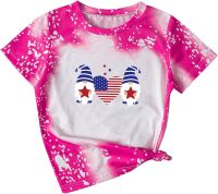 Boy Cotton Short Toddler Boys 4th of July USA Text Print T Shirts American Flag Shirt Kids Boys Tee Shirts 10/12