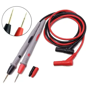 1 pair Digital Multimeter probe Soft-silicone-wire Needle-tip