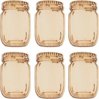 50Pcs DIY Mason Jar Wood Piece Technology Ornament Baby Shower Toy Cutouts Wooden Pieces Craft Kindergarten Creative Materials