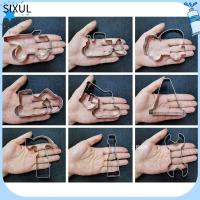 SIXUL 9pcs เงินสีเงิน ชุดเครื่องตัดคุกกี้ เครื่องมือทำเบเกอรี่ เหล็กไร้สนิม แม่พิมพ์คุกกี้ DIY ง่ายต่อการใช้ แม่พิมพ์คุกกี้ยานพาหนะ อุปกรณ์สำหรับห้องครัว