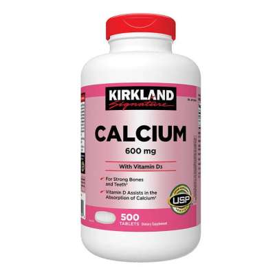 Kirkland Signature Calcium 600 mg. with Vitamin D3,500 Tablets ของแท้ หมดอายุเดือน 10/2025