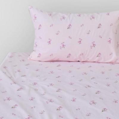 BARI เบสิโค ชุดผ้าปูที่นอน ลายดอกไม้ สีชมพู ขนาด 6 ฟุต 5 ชิ้น