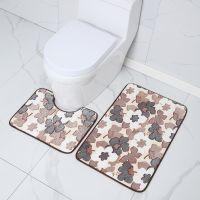 Bathroom Foot Mat Toilet Seat Cover 2Pcs Set Shower Room Entrance Doormat Home Absorbent Bathtub Decor Carpet Bath Anti-Slip Rug