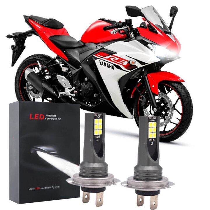 ชุดหลอดไฟหน้า-led-6000k-สีขาว-สําหรับ-yamaha-yzf-r3-2015-2016-2017-2x-รับประกัน-10-เดือน