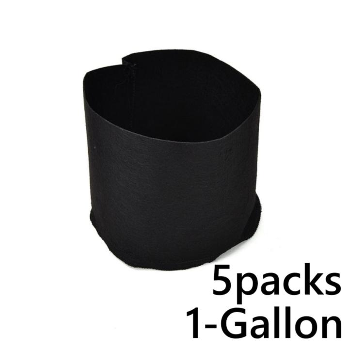 แพ็ค-5-ถุงปลูกต้นไม้แบบผ้า-ขนาด-1แกลลอน-สูง-15ซม-smart-grow-bag-1-gallon-fabric-pot
