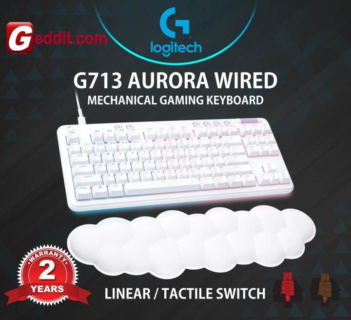 LOGITECH G713 TKL AURORA WIRED MECHANICAL GAMING KEYBOARD WITH ...