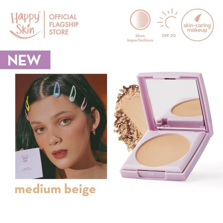 Happy Skin Stay Fresh Weightless Pressed Powder SPF 20 in Medium Beige ...