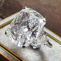 Plating Gold Diamond Ring for Women Anillos White Topaz Jewelry Bague Gemstone Bizuteria Plating of Gold Jewelry Ring Box