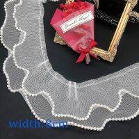 New Double Layer Pearl Wave Ruffled/Pleated Mesh Lace Decoration Ribbon And Handicraft Accessories For Diy Doll Clothes