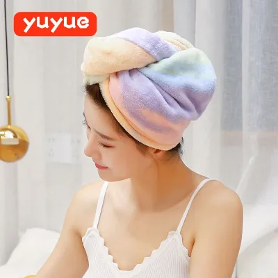 MUJI High-quality Thickening  Thickened hair drying cap for household superfine fiber absorbent quick-drying hair towel for girls colorful auspicious cloud hair drying cap shower cap