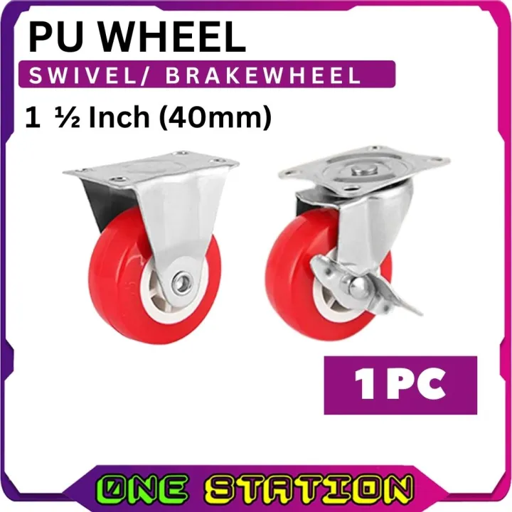 1 1/2 Inch Front Rear PVC PU Swivel Castor Wheels Trolley Caster ...