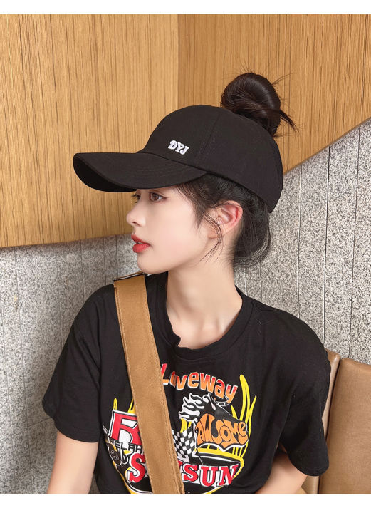 Backless Ponytail Cap Baseball Caps Ponytail Top Hat for Women High ...
