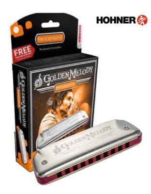 Hohner Golden Melody Harmonica ขนาด 10 ช่อง คีย์ F + แถมฟรีเคส &amp; ออนไลน์คอร์ส ** Made in Germany **