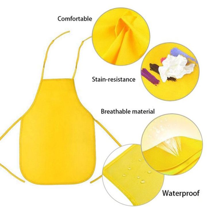 12pcs-kids-non-woven-fabric-apron-class-craft-art-painting-children-apron-disposable-safety-cleaning-apron-student-drawing-bib-aprons