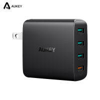 Aukey อะแดปเตอร์ชาร์จเร็ง AC แบบ 4 พอร์ต USB 3.0 42W ปลั๊ก US PA-T18 สำหรับ NS Switch โทรศัพท์