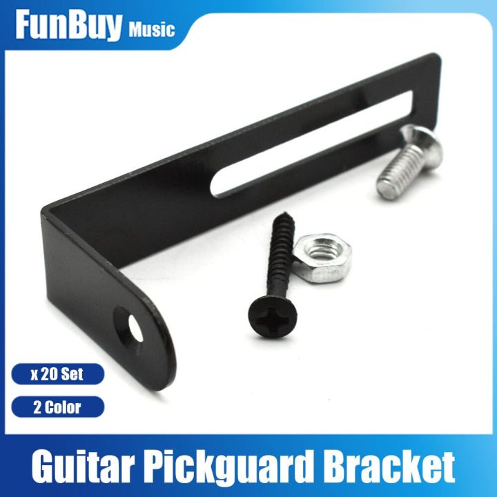 20set-electric-guitar-pickguard-bracket-with-nut-screw-for-lp-electric-guitar-black-chrome