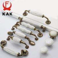 KAK Antique Bronze Crack Design Ceramic Cabinet Handles Zinc Alloy Drawer Knobs Wardrobe Door Handle European Furniture Hardware Door Hardware Locks