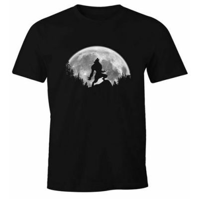 เสื้อยืด พิมพ์ลาย Werewolf Wolf Moon Fun เหมาะกับใส่กลางแจ้ง สําหรับผู้ชาย  GQMZ