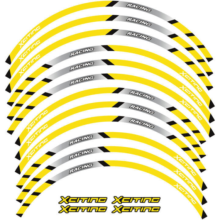 แถบสะท้อนแสงติดสติกเกอร์ประดับล้อสำหรับรถจักรยานยนต์สติกเกอร์แต่งล้อมอเตอร์ไซค์-s400-x-citing-อุปกรณ์เทป15-14-นิ้วสำหรับ-kymco-xciting-500-300-400