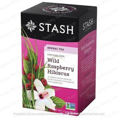 ชาสมุนไพรไม่มีคาเฟอีน STASH Decaf Herbal Tea Wild Raspberry Hibiscus ชาราสเบอร์รี่ป่าและดอกชบา 20 tea bags ชารสแปลกใหม่ นำเข้าจากต่างประเทศ