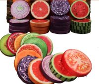 Fruit Round Pillow Cushion Watermelon Orange Toy Doll Cute Vegetable Shape Gift Birthday Wedding Home Pillow Seat Cushion B220