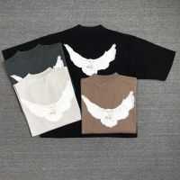 Along West FROG Drift T เสื้อผู้ชาย streetwear VINTAGE yzy Dove donda หลวม ovesize hip hop Pigeon prin เสื้อยืด Tops TEE สำหรับชาย