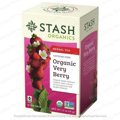 Premium for U📌ชารอยบอสสมุนไพรไม่มีคาเฟอีน STASH Organic Very Berry ชาออแกนิครวมเบอร์รี่ 1 กล่อง 18 ซอง ชารสแปลกใหม่ นำเข้าจากอเมริกา📌