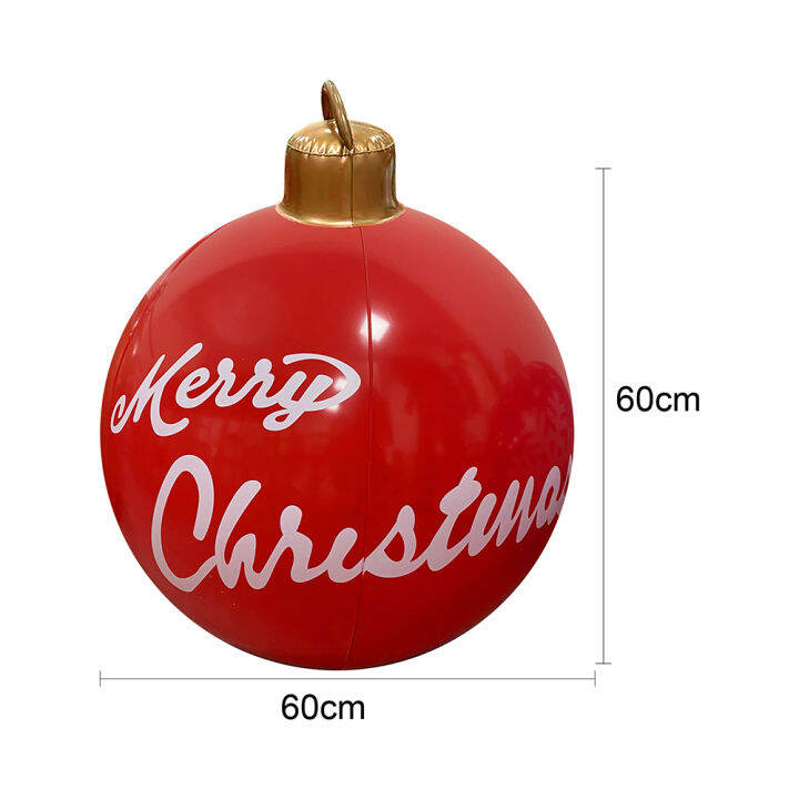 pvc-60cm-inflatable-toy-ball-waterproof-christmas-creative-inflatable-ball-ornaments-durable-with-pump-for-indoor-outdoor-decoration