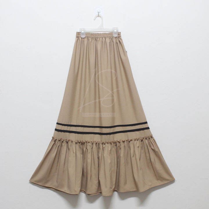 long-skirt-กระโปรงผู้หญิง-รุ่นระบายล่าง-แต่งแทบกลางรอบกระโปรง-ใส่เอวยางยืด-เอว-22-40นิ้ว-ความยาว-38นิ้ว-sk-a71