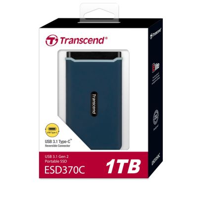 External SSD 500GB,1TB. Transcend (ESD370C) with Type-A &amp; Type-C Cable - รับประกัน 3 ปี