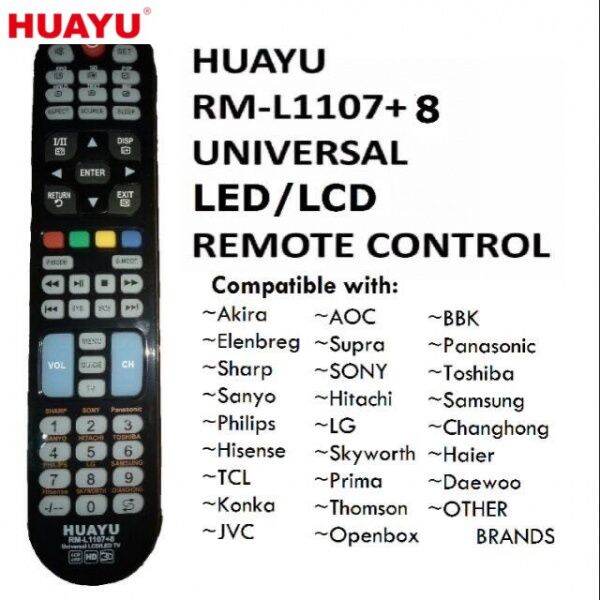 Huayu RM-L1107+8 Universal LEDLCD Remote Control With Media Play And 3D ...