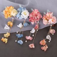 ۩™﹍ Flower Hairpins Clips Pendant Jewelry for Women Girls Chinese Hanfu Dress Hair Jewelry Accessories Retro Hair Grips Headpieces