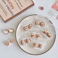 Super Lovely Warm Cat Paw Contact Lens Case Women Cute Cartoon Color Lens Container Portable Travel Set Eye Lenses Storage Box