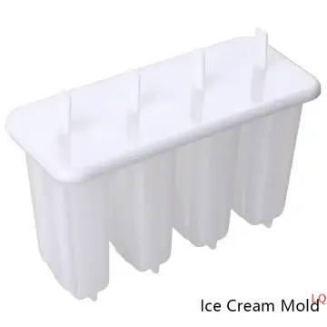 Ice Cream Molds 4 Popsicle Molds Set Popsicle Ice Tray DIY Ice Cream  Reusable with Stick