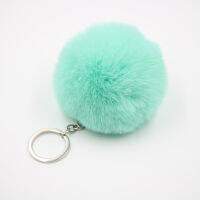 27สี fluffy FUR Pom Pom พวงกุญแจ Soft faux FUR-like Ball รถ keyring keyring Key ผู้ถือผู้หญิงจี้เครื่องประดับพวงกุญแจ Charms.2023