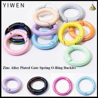 YIWEN 5pcs หลากสีหลายสี หัวเข็มขัดโอริงสำหรับฤดูใบไม้ผลิ 25มม. 4.54.2ซม. กลม/รูปหัวใจ Carabiner ที่มีคุณภาพสูง ทริกเกอร์กดกลม กระเป๋าถือกระเป๋าเงิน