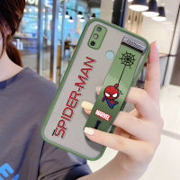 UCUC เคสโทรศัพท์เคสสำหรับ Tecno Spark 6 Go/Tecno Spark Go 2020 (มีสายรัดข้อมือ) กันกระแทก Frosted กลับ Marvel การ์ตูนเคสใส่โทรศัพท์ Soft Edge Full ฝาครอบเลนส์ป้องกันเลนส์โทรศัพท์บางเฉียบเคสโทรศัพท์