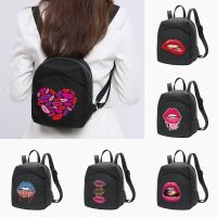 2022 Backpack Women Small Daypack Casual Girls Mini Backpacks Handbags Mouth Print WaterProof Knapsack Ladies Travel Organizer 【AUG】