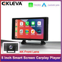 EKLEVA 5 "รถ4K DVR Carplay Android กล้องหน้ารถอัตโนมัติบลูทูธกล้องมองหลังแดชบอร์ดกล้องติดรถยนต์สำรองข้อมูล