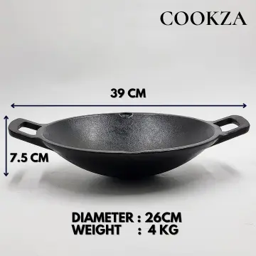 Handmade Indian Traditional Iron Kadai Wok Frying Pan for Cooking 2.5 Litres