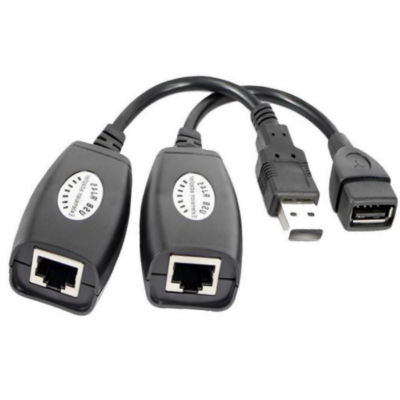 USB 2.0 Male To Female Cat6 Cat5 Cat5e 6 Rj45 LAN Ethernet Network Extender Extension Repeater Adapter Converter Cable