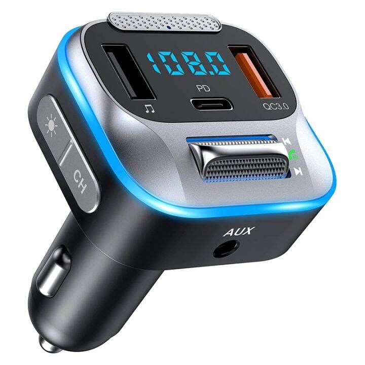 car-bluetooth-fm-transmitter-30w-pd-typ-c-bluetooth-5-0-adapter-auto-car-charger-mp3-player-support-tf-card-hands-free