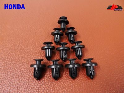 HONDA  ALL MODELS year 2004 BUMPER CLIPS (10 mm.) "BLACK" with STEEL SET (10 PCS.) // กิ๊บล็อกกันชน (มีเหล็ก) (ขนาด 10 มม.) สินค้าคุณภาพดี