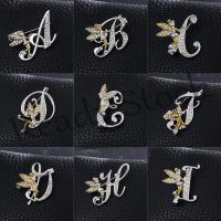 【hot sale】 ஐ✠¤ B36 Letter brooch A-Z fashion gold rhinestone brooch 26 English letter brooches Clothing accessories pins