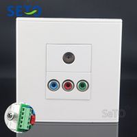 SeTo 86 Type double Port Red &amp; Green &amp; Blue Audio + TV Panel Wall Plate Socket Keystone Faceplate