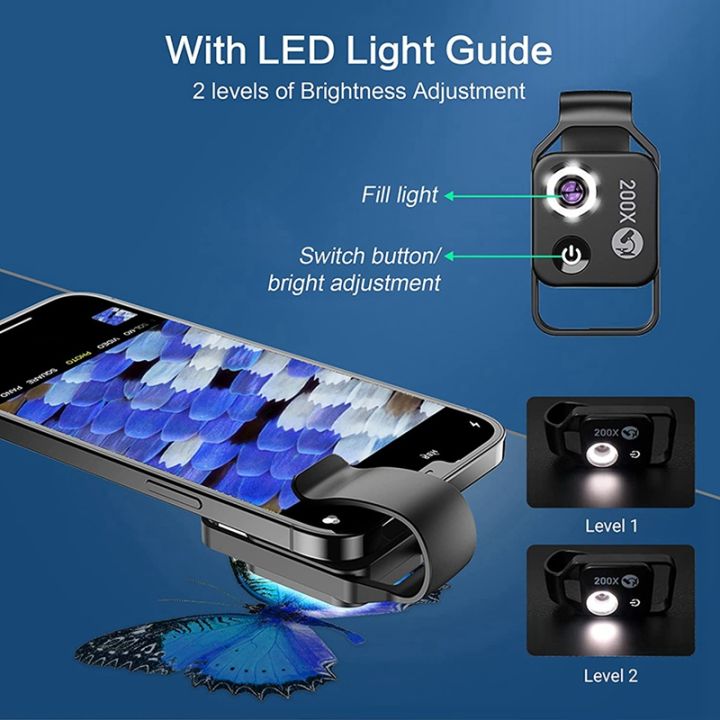 200x-cell-phone-microscope-accessory-with-cpl-lens-portable-mini-digital-microscope-with-led-light-universal-clip