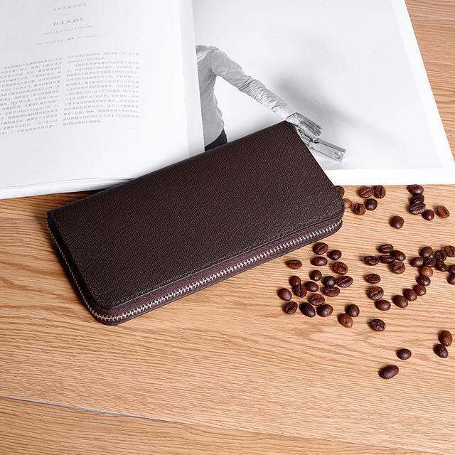 layor-wallet-กระเป๋าสตางค์ผู้ชาย-longgenuinewallets-สีทึบชายธุรกิจคลัทช์โทรศัพท์มือถือความจุขนาดใหญ่ผู้ถือบัตรกระเป๋า