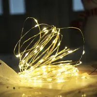 50Pcs Christmas Fairy Lights String 3โหมดกระพริบสวนกลางแจ้งงานแต่งงานหน้าแรกตกแต่งวันหยุด Garland